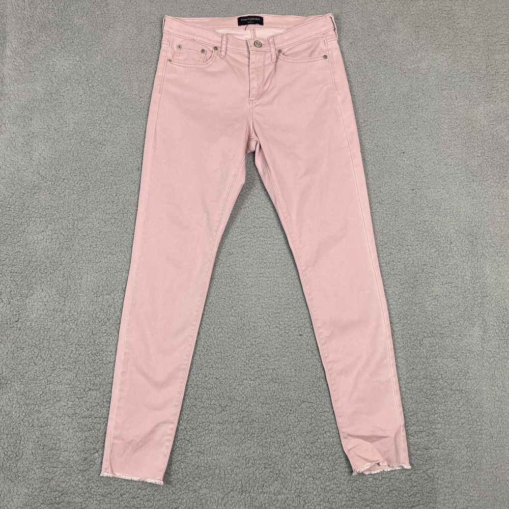 Banana Republic Skinny Fit Pink Raw Hem Jeans Size‎ 26/2